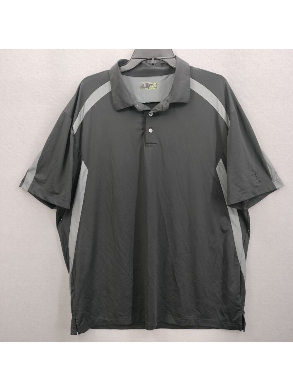 PGA Tour Polo Shirt Mens XL Gray Motionflux 360 Lightweight Short Sleeve Golf